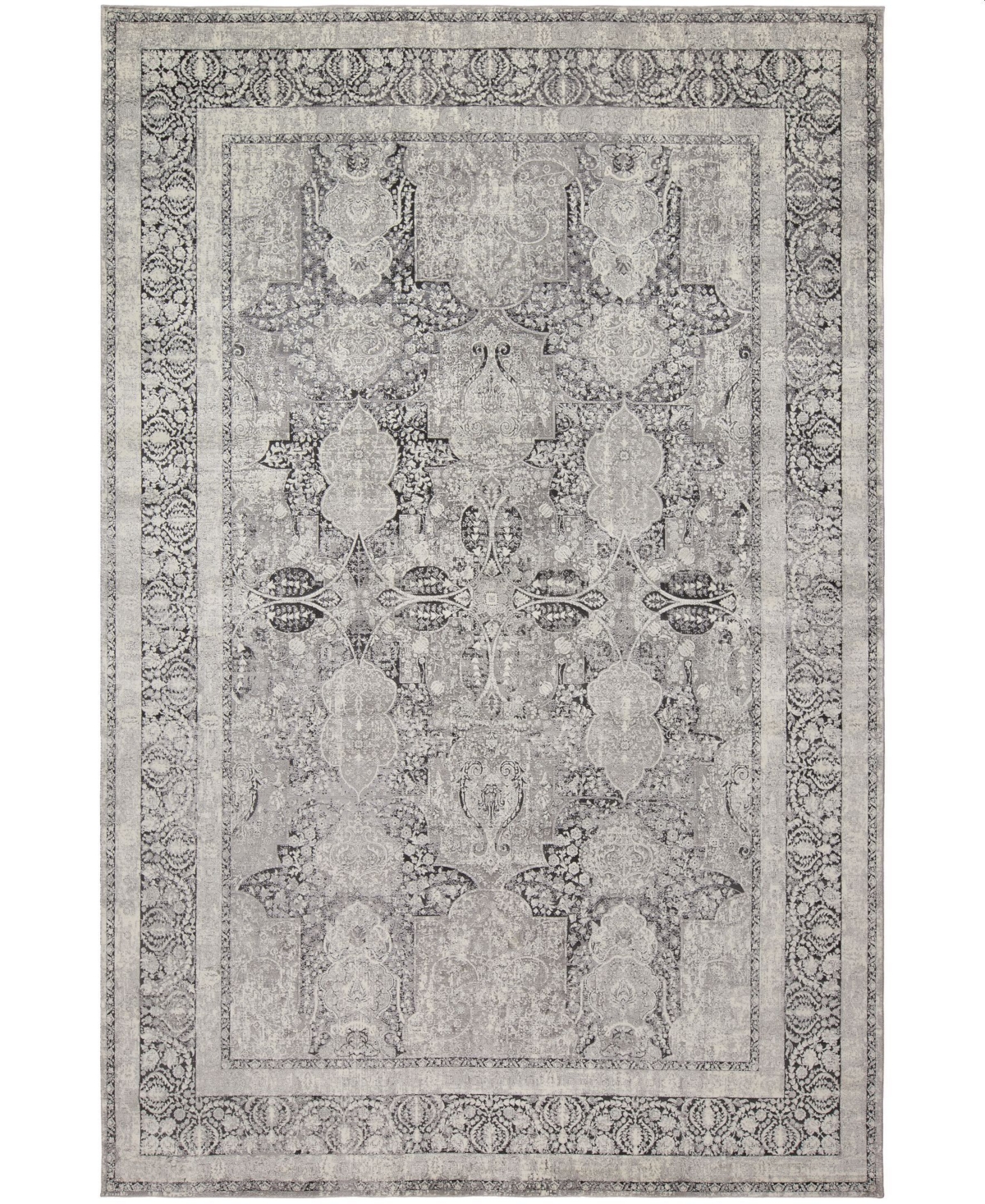 Sunbrella Classic Sc-02 Gray/Onyx 4' x 6' Area Rug - Gray/Onyx