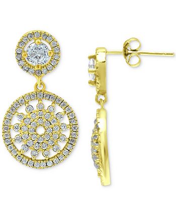 Giani Bernini - Cubic Zirconia Medallion Drop Earrings
