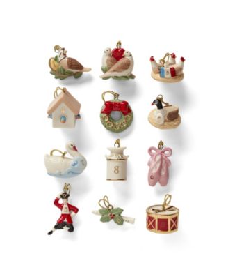 Lenox TWELVE outlet DAYS OF CHRISTMAS 12-piece Mini Ornament Set #878893 NEW IN BOX