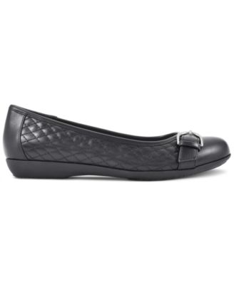 black flats with buckle