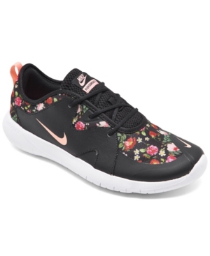 image of Nike Girls Flex Contact 3 Vintage Inspired Floral Slip-On Running Sneakers from Finish Line