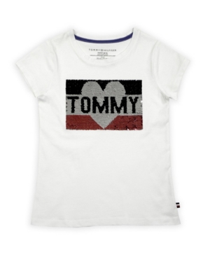 image of Tommy Hilfiger Little Girls Tommy Sequin Tee