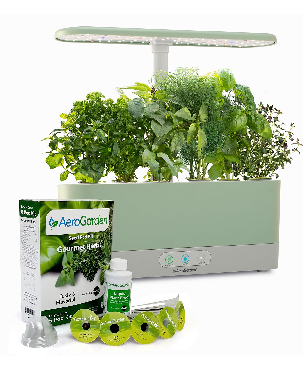Aerogarden Harvest Slim Indoor Garden With Herbs Seed Pod Kit