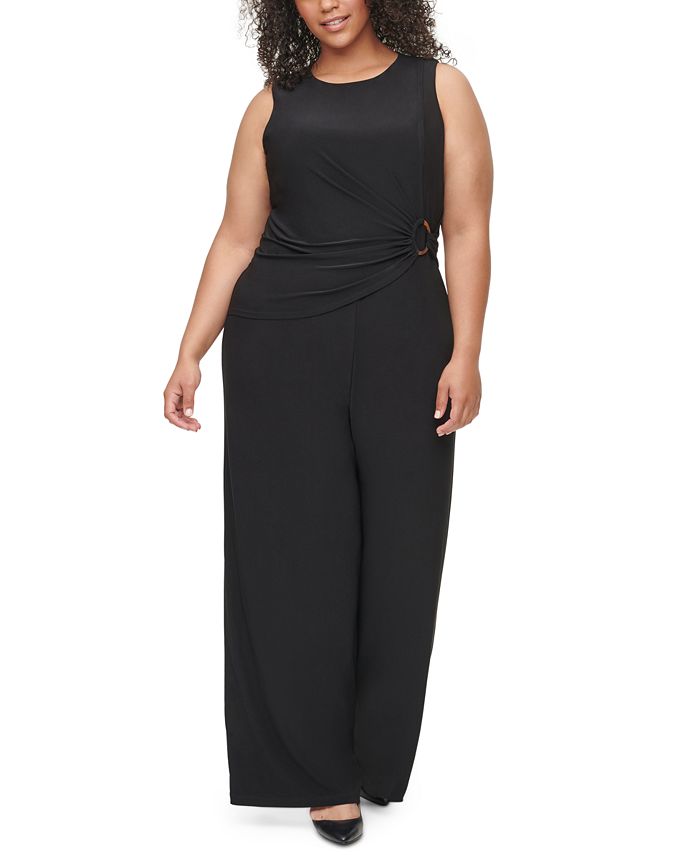 Vince Camuto Plus Size Ruched O-Ring Jumpsuit - Macy's