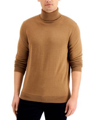 Brown Turtleneck Men's Sweaters 