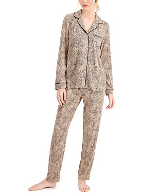 Alfani Women's Ultra-Soft Printed Pajama Set, Created for Macy's ...