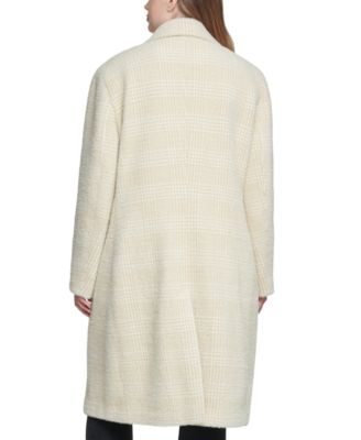 plus size plaid wool coat