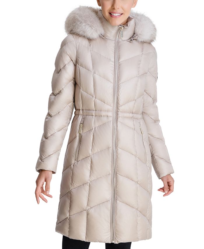 Michael Kors High-Shine Faux-Fur-Trim Hooded Down Coat, Created for Macy's  & Reviews - Coats & Jackets - Women - Macy's
