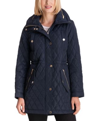 Michael Kors Hooded Anorak Quilted Coat, Created for Macy's - Macy's