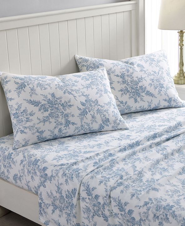 Laura Ashley Vanessa Flannel Cotton Full Sheet Set & Reviews Sheets