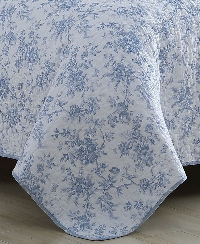 Laura Ashley Walled Garden Reversible 3 Piece Quilt Set, King Macy's