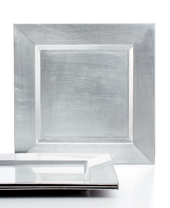 Square silver hotsell chargers