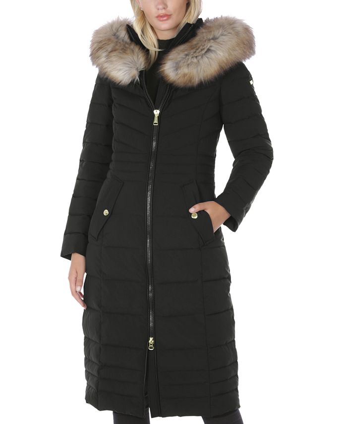 Laundry by Shelli Segal Women's Faux-Fur-Trim Hooded Puffer Coat - Macy's