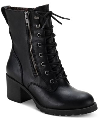 lace up lug sole booties