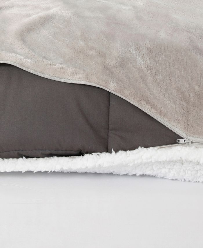 DreamLab Soft Sherpa Reversible 15lb Weighted Blanket with Washable Cover Macy's
