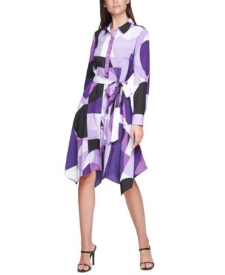 macy's calvin klein purple dress