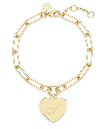 brook & york Isabel Initial Heart Gold-Plated Bracelet - Macy's