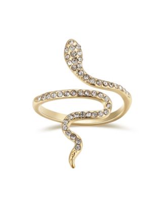 Unwritten Crystal Snake Bypass Ring & Reviews - Rings - Jewelry ...