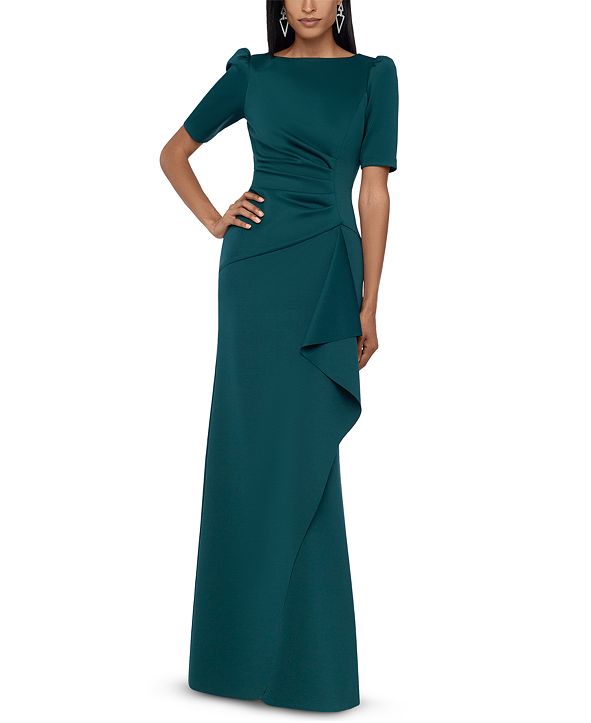 xscape embellished ruched gown
