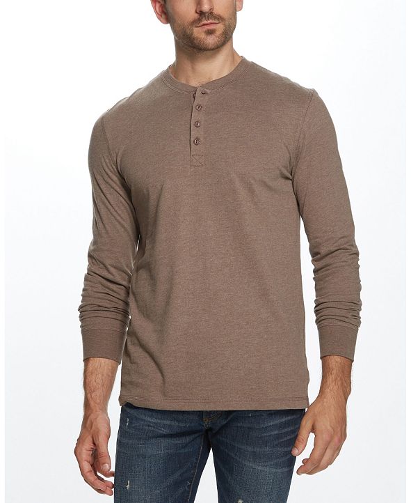 Weatherproof Vintage Men's Long Sleeve Brushed Jersey Henley Tshirt