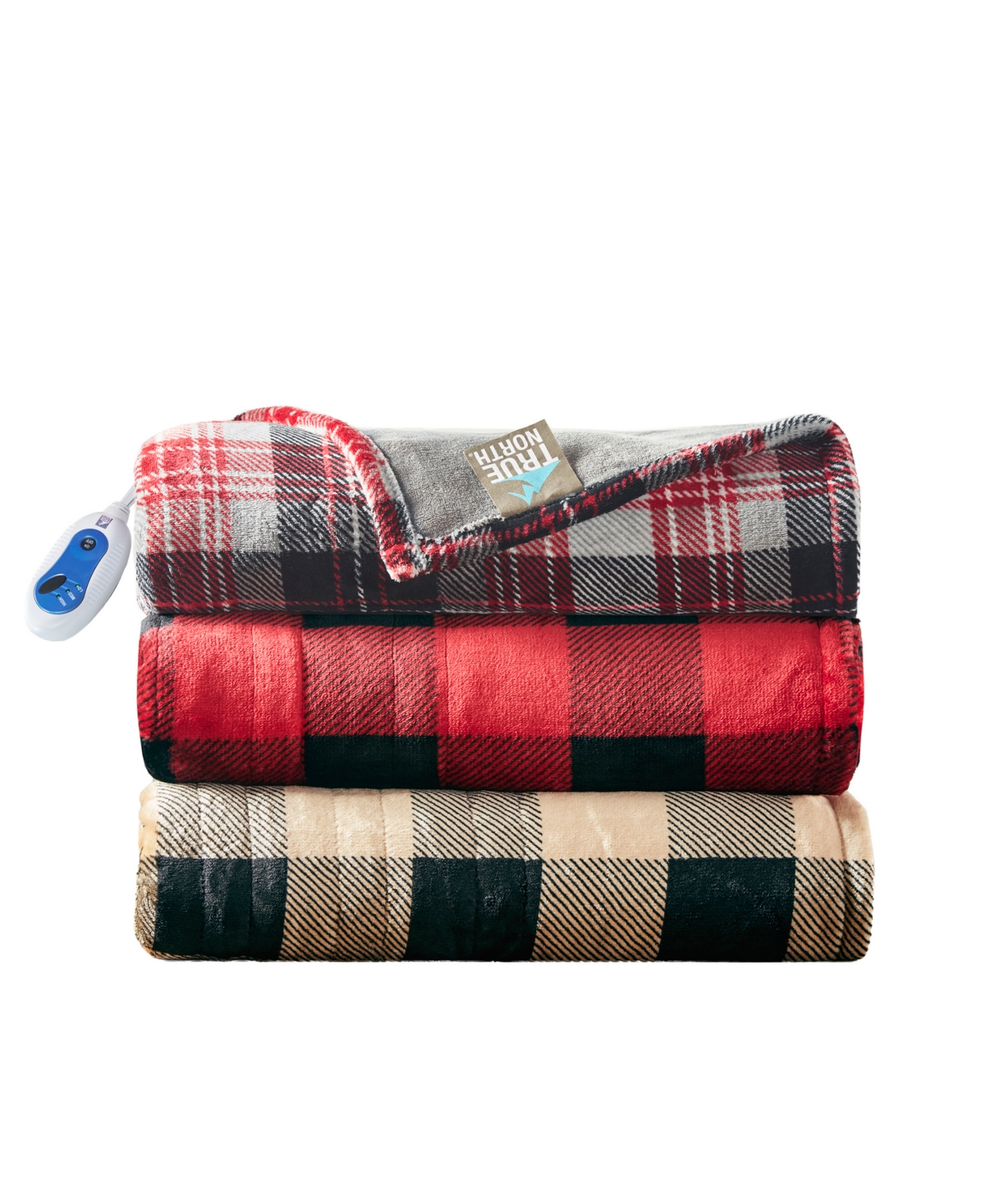 Shop Sleep Philosophy True North By  Buffalo Check Electric Oversized Throw, 60" X 70" In Red,grey