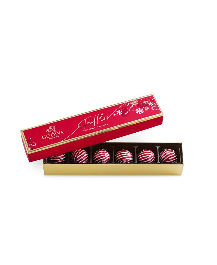 Godiva Holiday Candy Cane Truffle Flight Gift Box, 6 Piece Macy's
