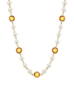 image of 2028 Gold-Tone Imitation Pearl with Yellow Channels 16