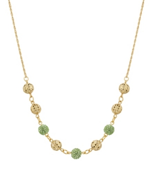 image of 2028 Gold-Tone Round Balls with Green Fireballs 16