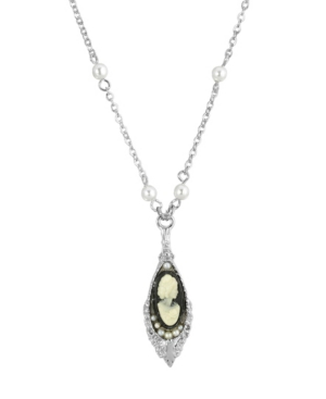image of 2028 Silver-Tone Black and White Cameo 16