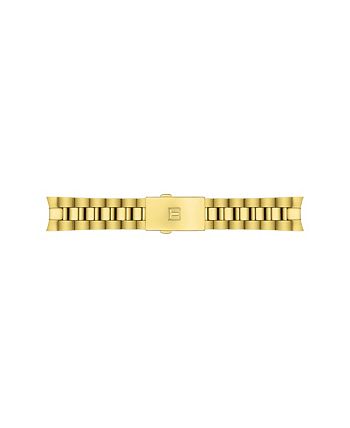 Tissot - Women's Swiss Chronograph PR 100 Sport Chic T-Classic Diamond (1/20 ct. t.w.) Gold-Tone Stainless Steel Bracelet Watch 38mm