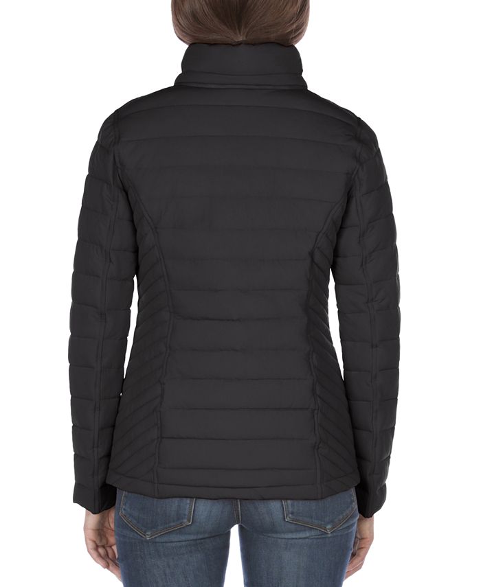 Nautica Women's Hooded Stretch Packable Puffer Coat, Created for Macy's