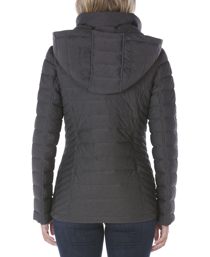 Nautica Women's Hooded Stretch Packable Puffer Coat, Created for Macy's