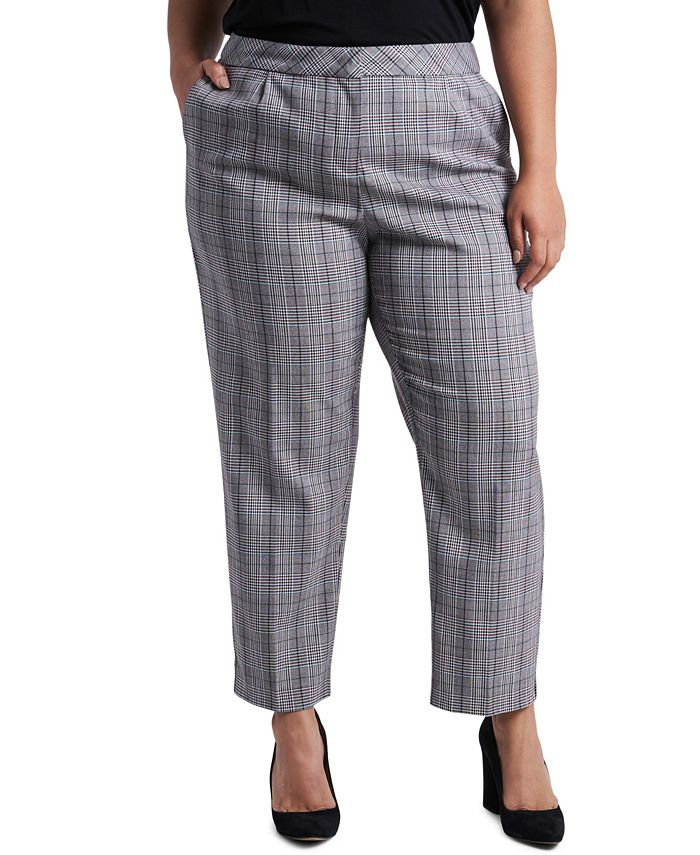1.STATE Trendy Plus Size Tapered Plaid Pants Macy s
