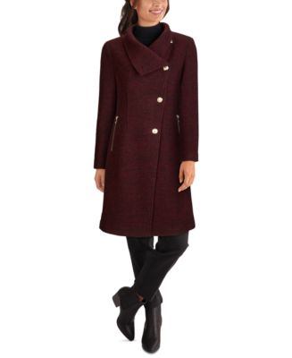GUESS Asymmetrical Stand-Collar Coat, Created for Macy's - Macy's