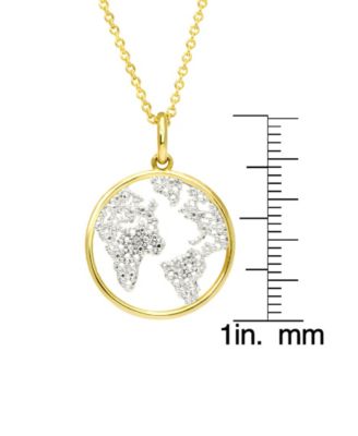 Diamond Accent Gold-plated Map Pendant Necklace