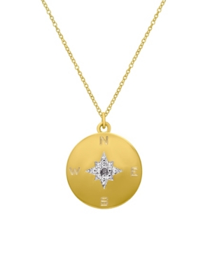 image of Macy-s Diamond Accent Gold-plated Compass Pendant Necklace