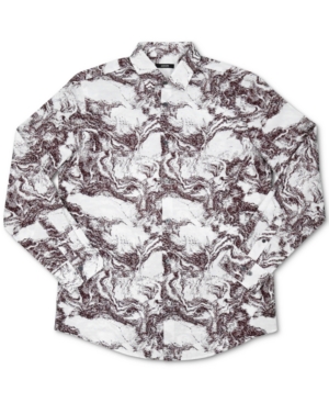 Alfani Men's Abstract Print Woven Cotton Shirt, Created for Macy's