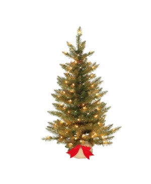 Puleo 3" Pre-lit Slim Fraser Fir Artificial Christmas Tree In Green