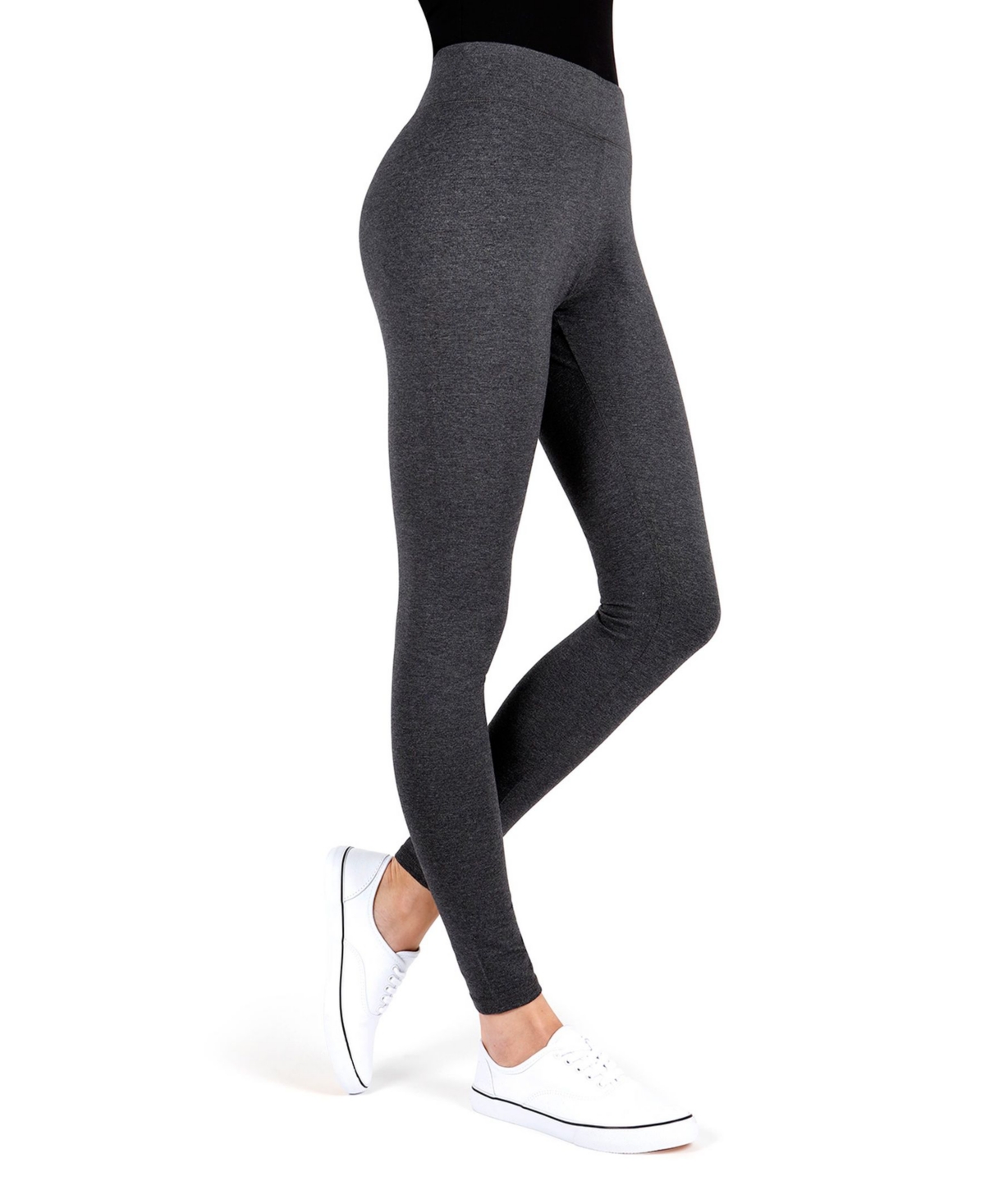 Women's Basic Cotton Leggings - Gray Heather