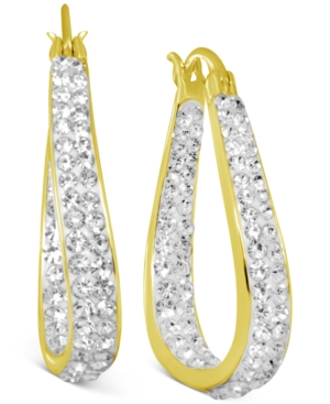 image of Essentials Crystal In & Out Teardrop Hoop Earrings in Gold-Plate