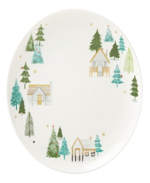 Shop Lenox Balsam Lane Round Platter In Green And White