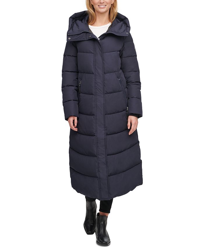 Calvin Klein Hooded Maxi Puffer Coat - Macy's