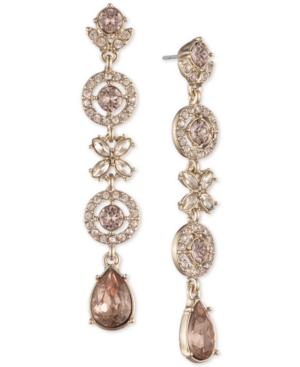 image of Givenchy Multi-Crystal Linear Drop Earrings