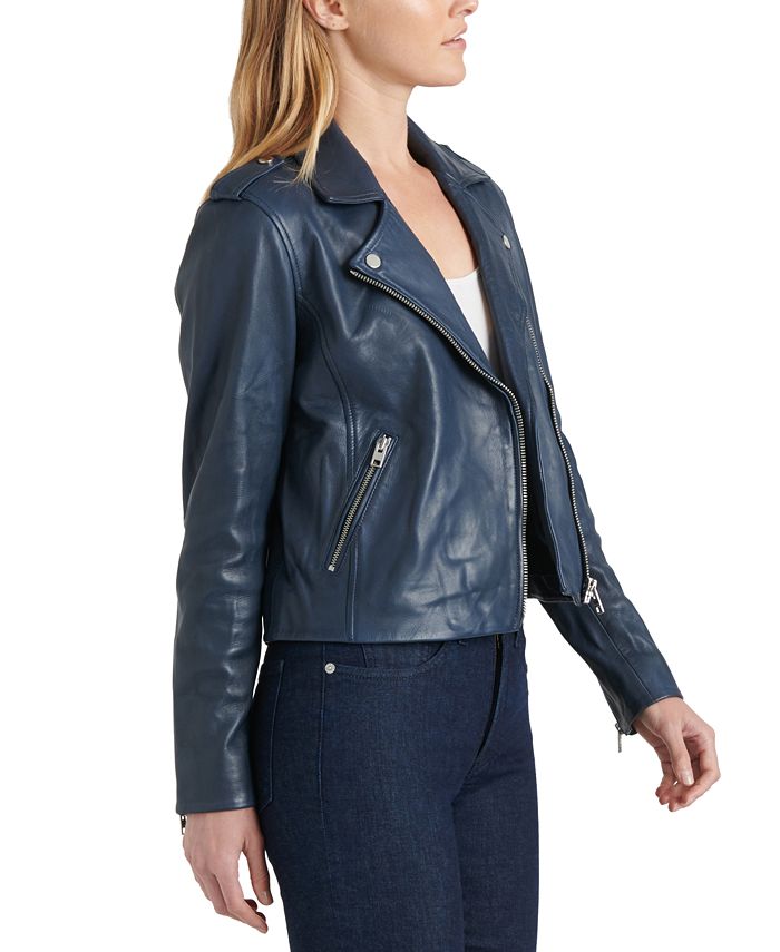 Lucky Brand Core Leather Moto Jacket & Reviews - Jackets & Blazers ...