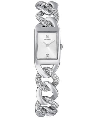 Swarovski - Women's Swiss Cocktail Crystal Stainless Steel Link Bracelet Watch 24x16mm