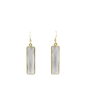 image of Roberta Sher Designs Bar Bezel Set Moonstone Earrings with 14K Gold Fill Earwires