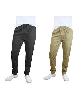 Galaxy By Harvic Men's Basic Stretch Twill Joggers, Pack of 2 - Macy's