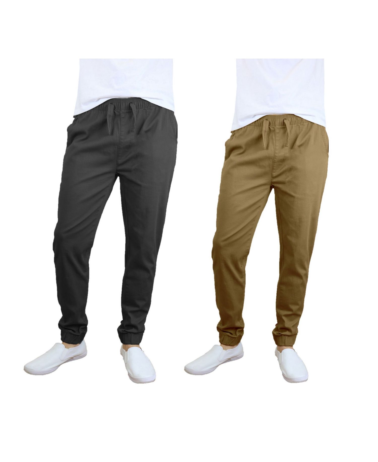 Men's Basic Stretch Twill Joggers, Pack of 2