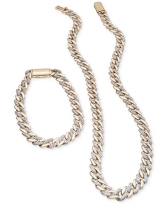 diamond curb link necklace