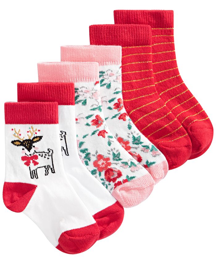 First Impressions Baby Girls 3Pack Holiday Socks, Created for Macy's Macy's